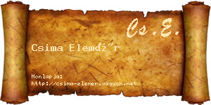 Csima Elemér névjegykártya