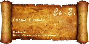 Csima Elemér névjegykártya
